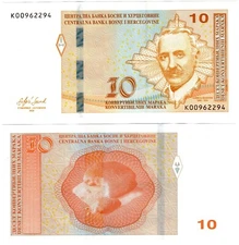 2024 Bosnia and Herzegovina Banknote 10 Convertible Maraka P81a UNC Serbia Part