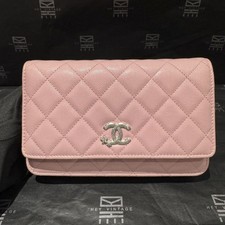 Chanel 25B Pink Caviar WOC, Star Crystal CC Silver Tone Quilted Crossbody Bag