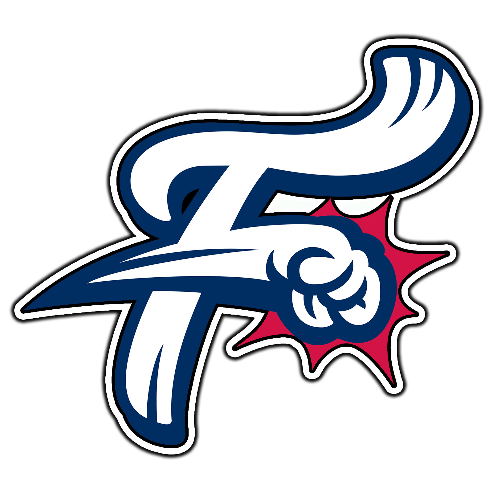 Reading Fightin Phils Monogram Logo #1 Baseball Sticker Wate
