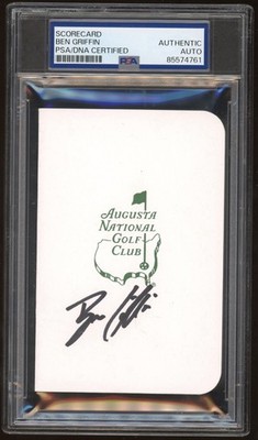 Ben Griffin Signed Masters Scorecard PSA AUTO Augusta National