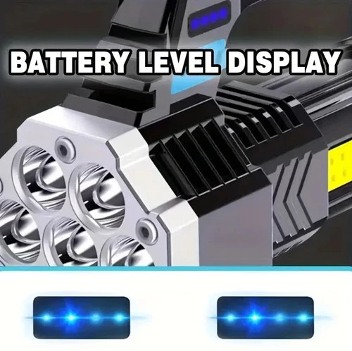 7 LED USB Rechargeable Flashlight High Power Bright LED Torch UK - Picture 6 of 9