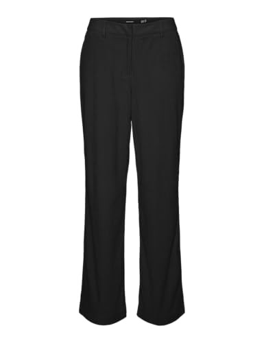 Vero Moda Damen Vmnora Mw Straight Corduroy Pants Stoffhose, Black, XS / 32L-image