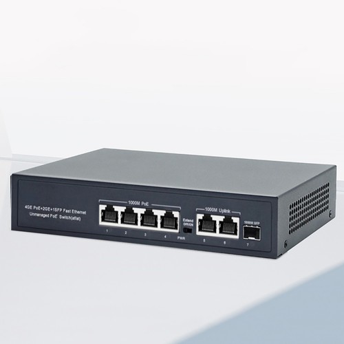 Gigabitowy 4 + 2-portowy przełącznik zasilania POE IEEE802.3af / at AC100-240V część urządzenia sieciowego - Zdjęcie 3 z 17