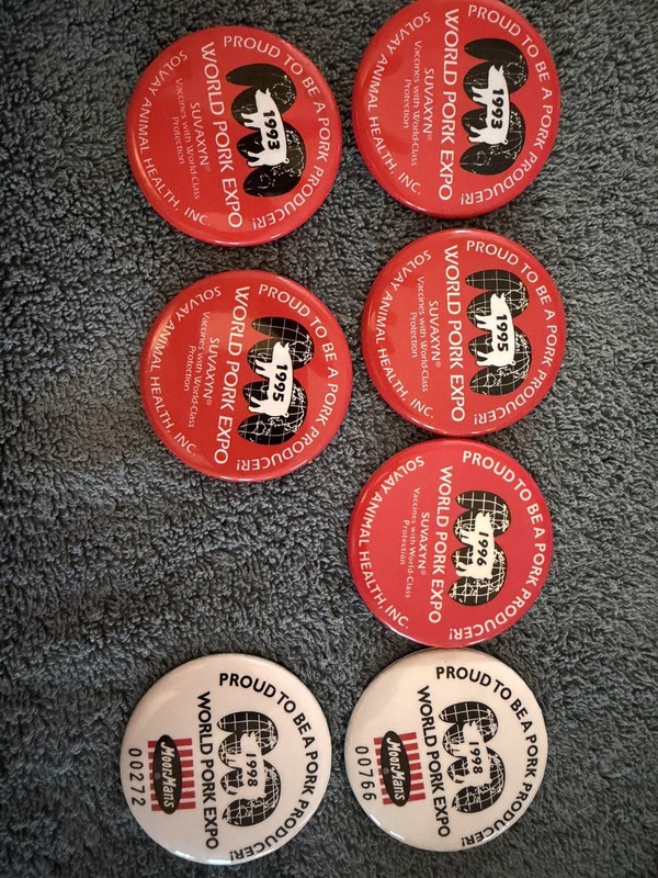 Proud to be a Pork Producer! World Pork Expo Lot of 7  Button Lapel Pin