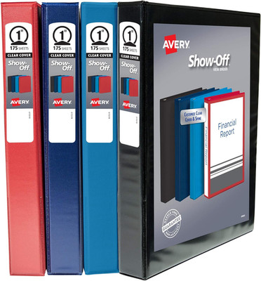 Show-Off Standard View 3 Ring Binder, 1'' round Rings, 175-Sheet Capacity, 1.4 In