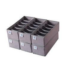 6 Pack Sock Underwear Drawer Organizer Dividers, Collapsible Cabinet Closet S...