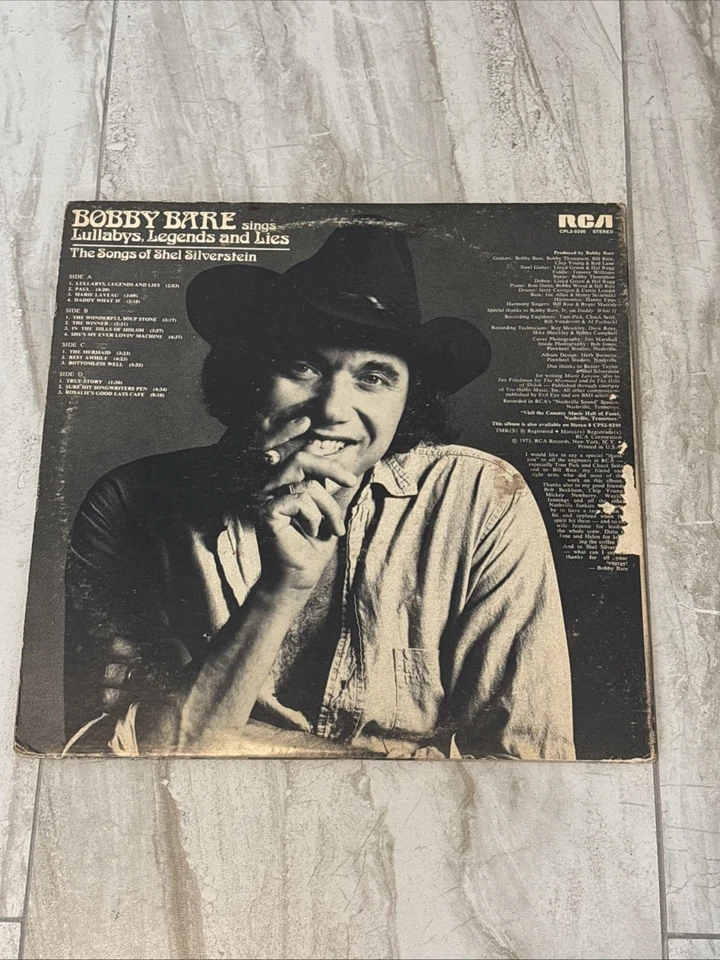 Bobby Bare Sings Lullabys Legends and Lies Vinyl 2-LP RECORD CPL2-0290 1973 - Image 3 of 4