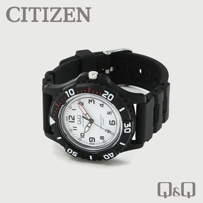 CITIZEN Q&Q Solar Divers Style Watch 100m Black Case/White Dial DE02A-002VK JDM