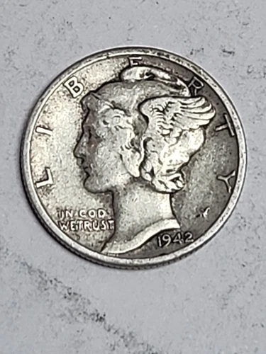 1942 D Mercury Dime 10c US Mint Silver Coin 1942-D XF