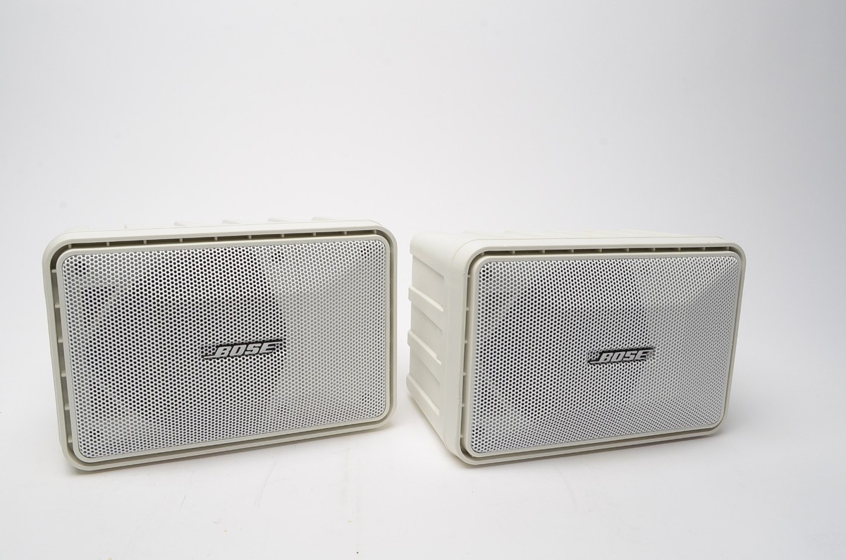 Bose 101 Music Monitor Speakers White Pair 4 Ohm Vintage Works See