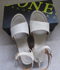 Jones Bootmaker Kealer High Cork Wedge Beige Sandals UK 7 EU40 New with Box
