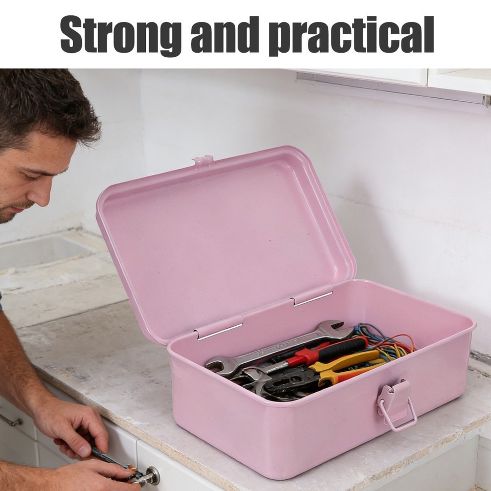 Home Tool Kit Set Steel Storage Box Toolbox Metal Tools Container ...