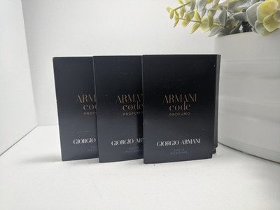 3X Armani Code Profumo Parfum Spray for Men Samples - NEW! 1.2 Ml Each