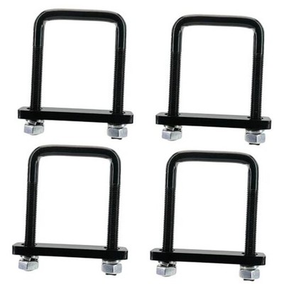 4 Pack Square U-Bolt for Trailer- Fits Fits Up To 3.0 Inch Wide Leaf Springs