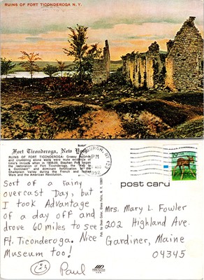 Continental Fort Ticonderoga New York Postcard