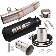 Slip-on Exhaust System Muffler Tips Mid Link Pipe For Yamaha YZF R6 2006 - 2016