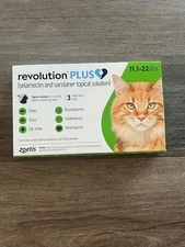 REVOLUTION PLUS FOR CATS - 3 TUBES - 11-22 lbs. NEW UNOPENED BOX