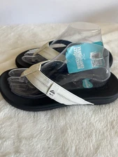 Reef Cushion 2.0 Mens Flip Flop Comfort Sandal White black sz 7