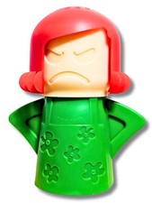Angry Mama Microwave Cleaner  Steam Tool Red Hair Green Body  Quick Easy Clean