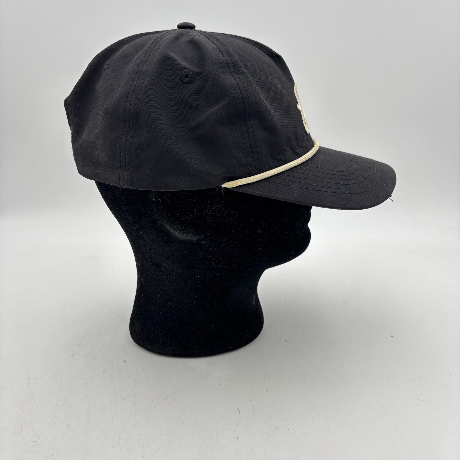Malbon Golf M Script Rope Snapback Hat Mens Black Adjustable Dad Cap Embroidered image 3