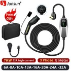 7KW 32A Type2 Portable Electric Vehicle EV Charger Level2 NEMA 14-50 Plug 8meter