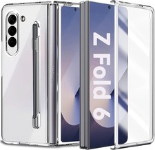 Samsung Galaxy Z Fold 6 5G Case, Slim Clear Phone Case with S Pen Holder Scree