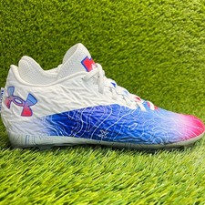 Under Armour Spotlight Clone 4 MC TX Mens Size 8 Blue White Pink Football Cleats