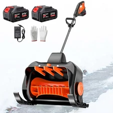 16" 21V Cordless Snow Shovel Electric Blower with Charger & 2 * 3.0-Ah Battery