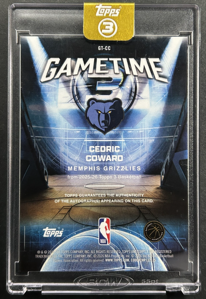 2025-26 Topps 3 - Cedric Coward #GT-CC Memphis Grizzlies - RC AUTO