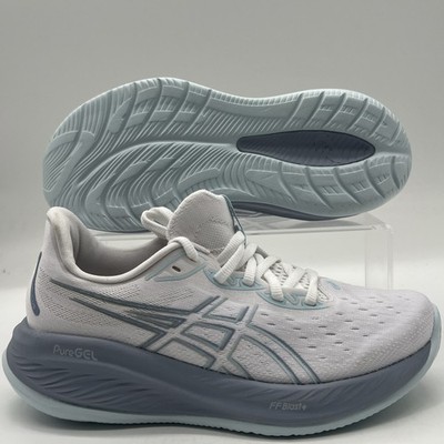 Womens Size 8 ASICS  Gel Cumulus White Blue Shoe Sneaker 1012B5999 NEW