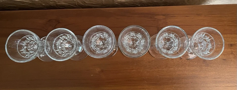 Set of 6 Vintage Victorian Cordial Sherry Glasses 4 3/8 Inches Tall Hold 1.5 Oz. - Image 2 of 4
