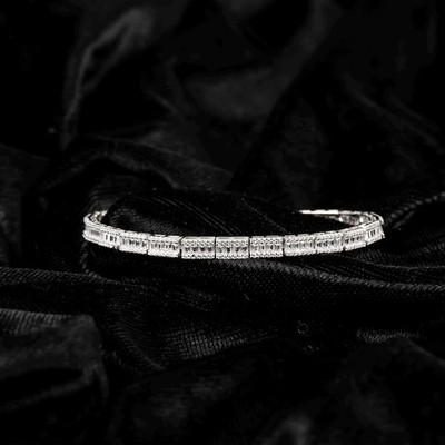 10 Ct Baguette Simulated Diamond Women Tennis Bracelet 925 White Sterling Silver
