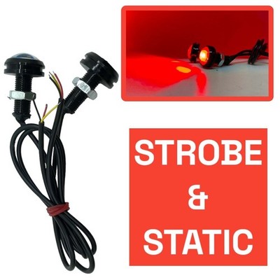 2 x ROTE Strobe 23 mm LED Adlerauge Markierung Wiederherstellungsleuchten Verstecktaste 12 V