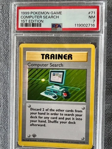 1999 Trainer Pokemon Game Computer Search 1ST Edition #71 NM PSA7