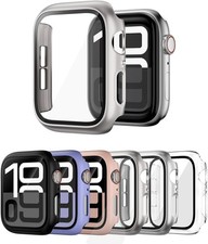 6 Pack Hard PC Case with Tempered Glass Screen Protector for Apple Watch 44mm