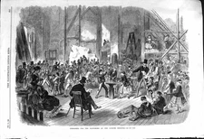 Antique Print 1868 Scene Prepairing Pantomime Lyceum Theatre Christmas Play