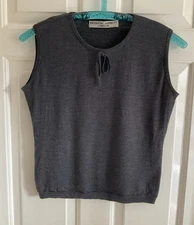 Katharine Hammett 100% Pure New Wool Vest Top Size M Dark Grey