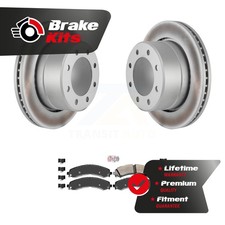 Rear Coated Disc Brake Rotors And Semi-Metallic Pads Kit For 2020-2021 Ram 3500
