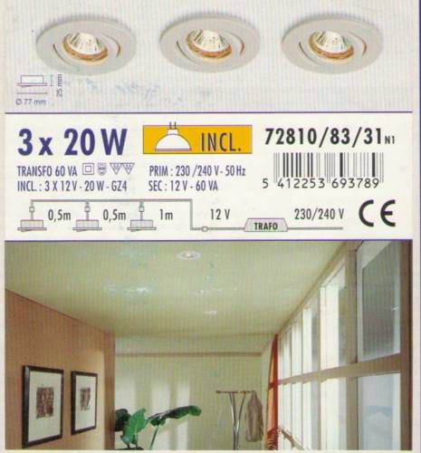 Faretti Orientabili Massive 3x20W: Luce d'Atmosfera per Interni Moderni