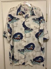 Bluewater Wear Mens Shirt Size 2XL Hawaiian Santa Christmas