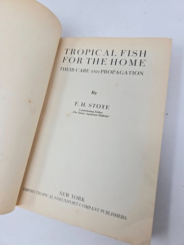 Tropical Fish for the Home by F.H. Stoye Empire Tropicals HC c.1930s Aquarium - Picture 6 of 11