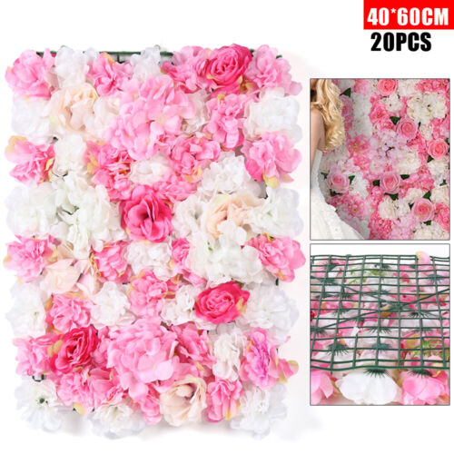 20tlg Blume Panel Hochzeit Hintergrund Dekor Künstliche Seide Pfingstrose Panel