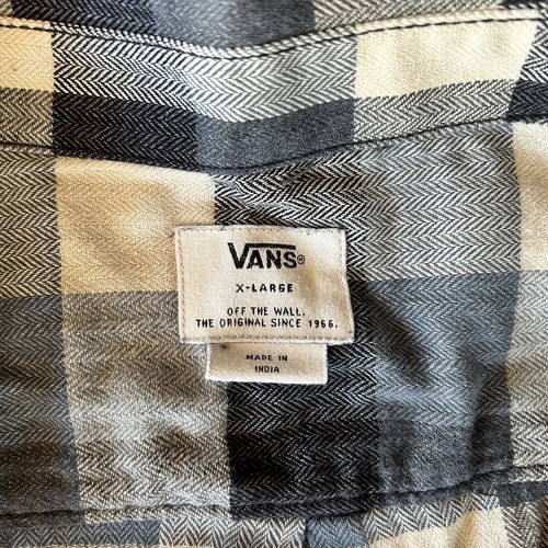 Vans Off The Wall Flannel Shirt Youths Size Extra Large Grey - Picture 4 of 7