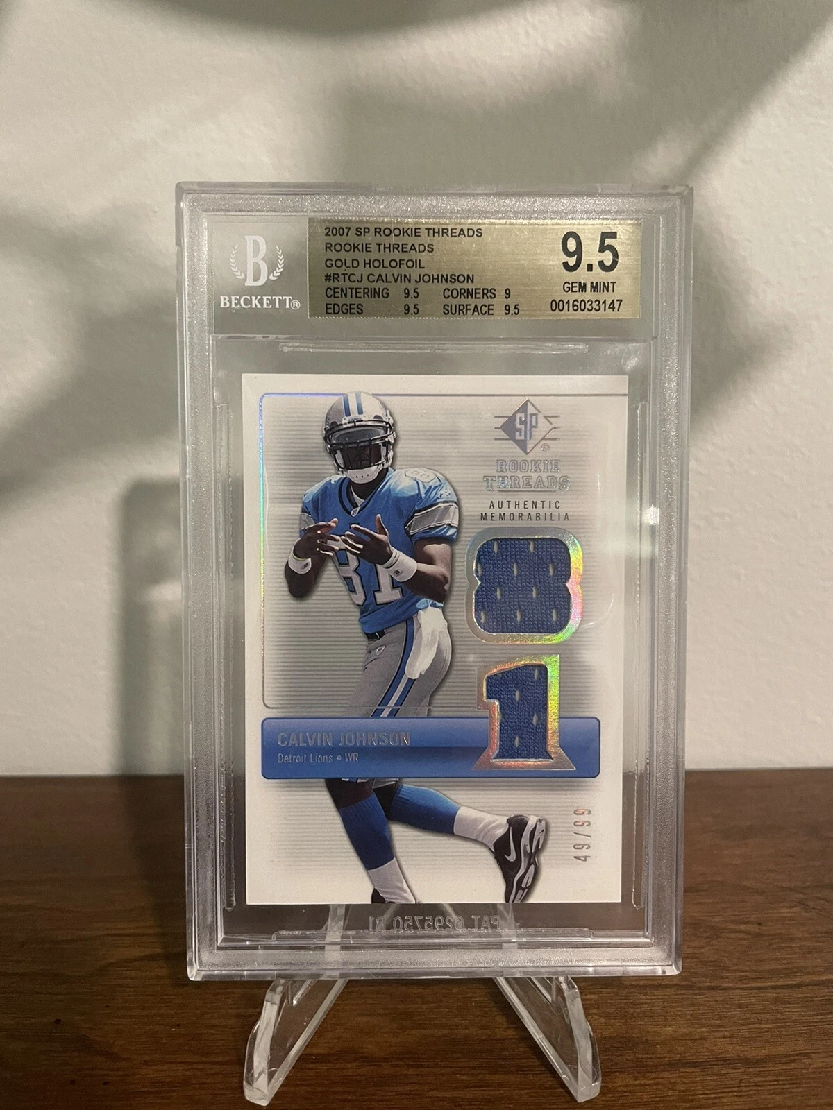 Calvin Johnson SP Rookie Threads Rookie Threads #RTCJ2 Autograph Holofoil