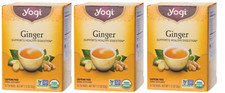 3x Yogi Ginger Tea Bags 16 ct each / 48 bags total