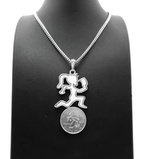 Hip Hop Hatchet Girl Runner Pendant & 18" 20" 24" Cuban Rope Box Chain Necklace