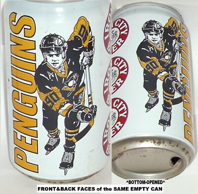 PITTSBURGH PENGUINS NHL ICE HOCKEY SKATER IRON CITY BEER CAN PA WINTER PRO SPORT