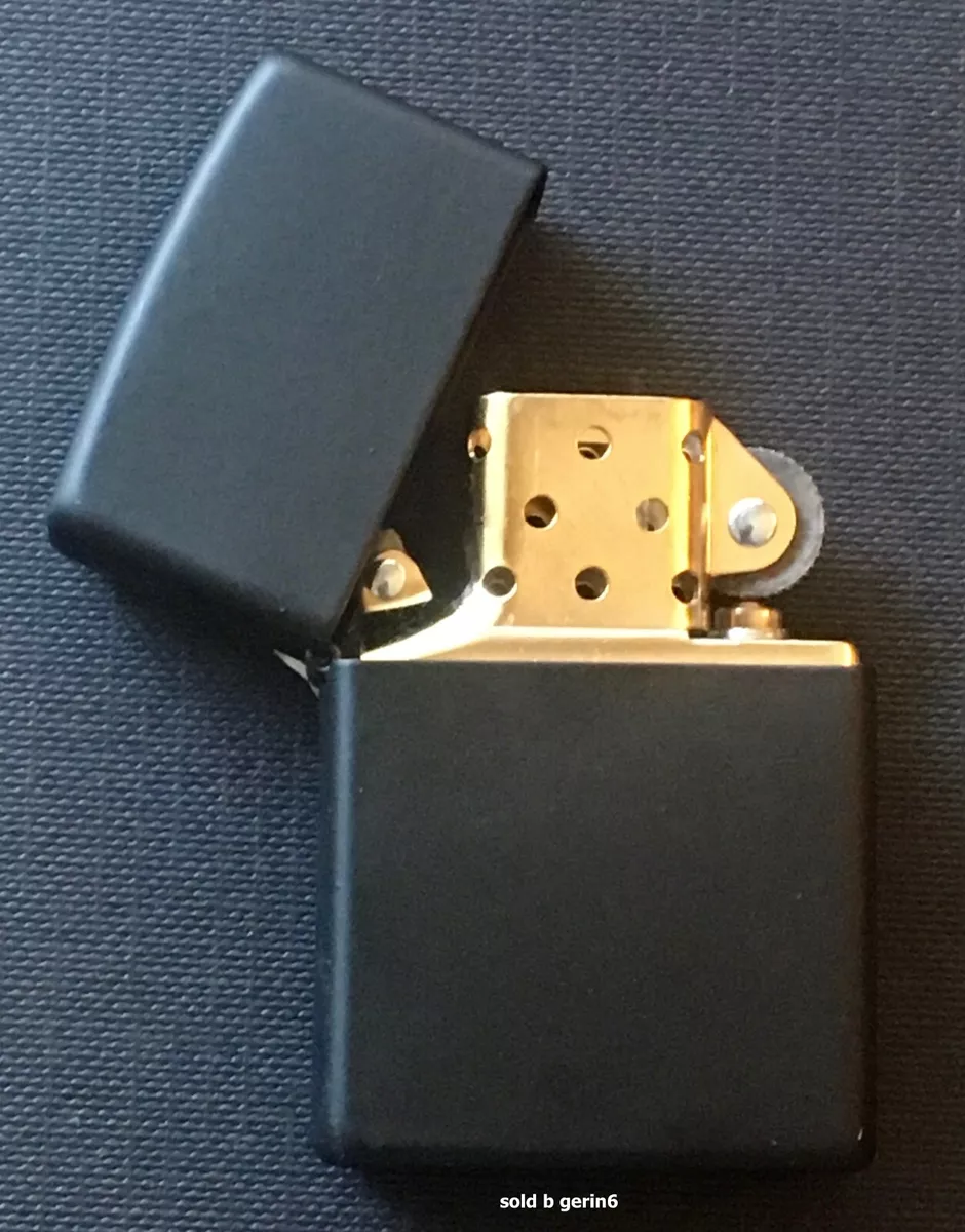 Zippo Black Matte Lighter With GOLD Insert, 218BI, New In Box | eBay