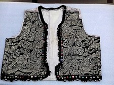 VINTAGE OLD ALBANIAN WOMEN TRADITIONAL WAIST COAT-FOLK-JELEK-MATI AREA-60 YEARS
