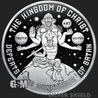 KINGDOM OF CHRIST DEFEATS SATAN 1oz 999 FINE SILVER PROOF MICROMINTAGE